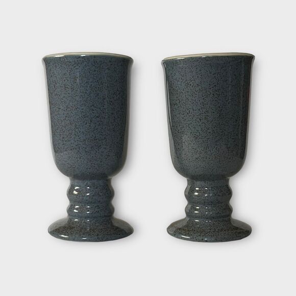 Vintage Hall Made in the USA 1273 Blue Speckled Irish Coffee Mugs Set of 2 - Picture 5 of 16